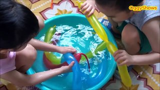 The long water balloon show for learning colors. Balloon for kids