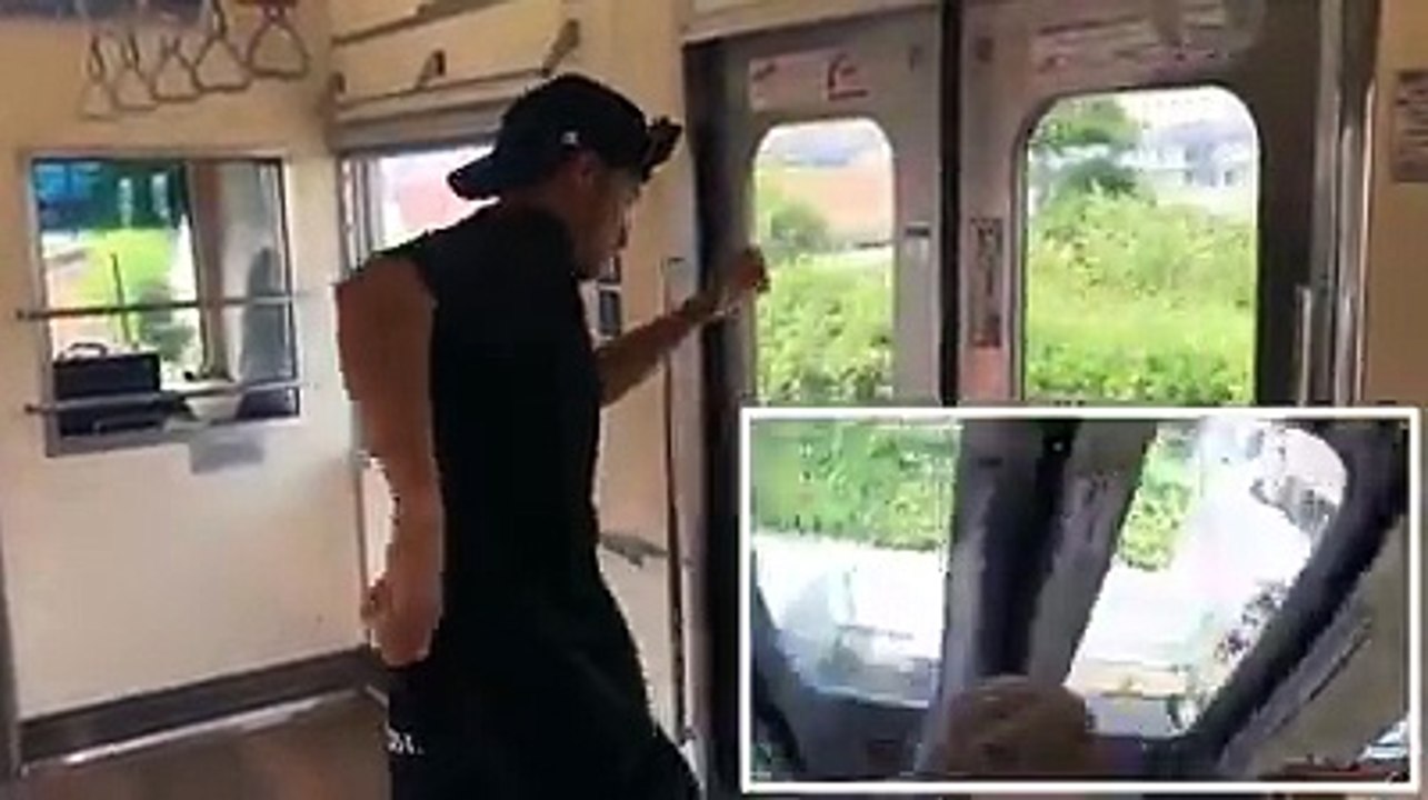 Thanh niên đua với tàu điện ngầm