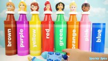 Learning colors with disney princess crayons