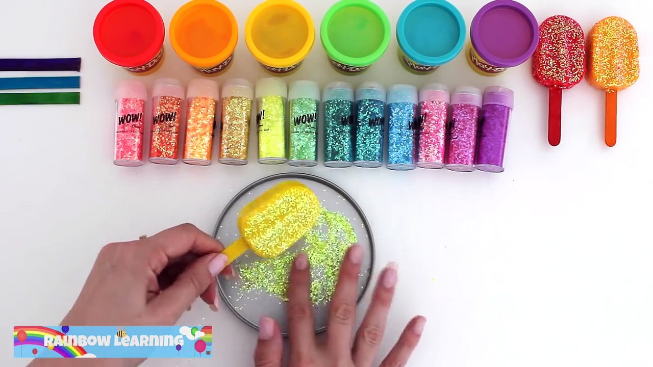 Play Dough Popsicles How To Make Play Doh Glitter Ice Cream Fun Creative for Kids * Rainbo
