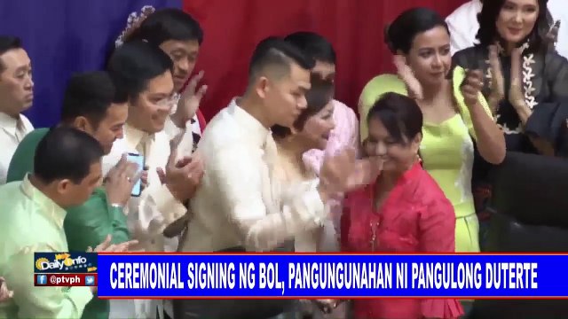Ceremonial signing ng BOL, pangungunahan ni Pangulong #Duterte