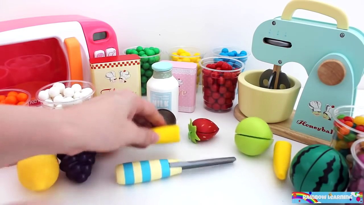 Toy Mixer Playset Learn Fruits & Vegetables with Wooden Velcro Toys for Kids RL