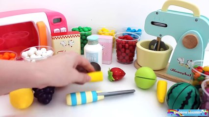 Toy Mixer Playset Learn Fruits & Vegetables with Wooden Velcro Toys for Kids RL
