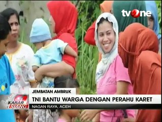 Jembatan Ambruk, TNI Bantu Aktivitas Penyeberangan