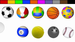 Colors & Numbers for Children Learn with Sport Balls, Color BasketBalls to Learn Colors fo