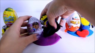 Minions Movie new Play Doh Surprise Eggs. Kinder Joy Angry Birds Doc Mcstuffins and Spong
