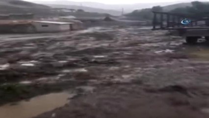 Horasan'da Sel Sonrası Dereler Taştı