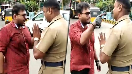 போலீஸுடன் சண்டைக்கு போன ஓவர் ஸ்பீட் இளைஞர்!- வீடியோ