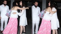 Kareena Kapoor Khan & Sara Ali Khan HUG each other infront of Saif Ali; Pic goes viral ! | FilmiBeat