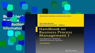 Best E-book Handbook on Business Process Management 1: Introduction, Methods, and Information