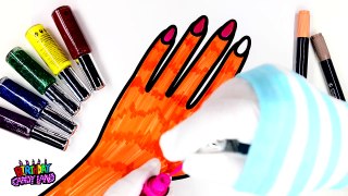 Painting Nails with Nail Polish Paint Color and Learning Colors for Kids