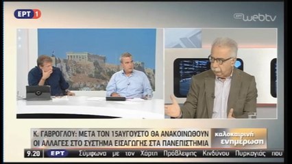 Συνέντευξη Κ.Γαβρόγλου στην ΕΡΤ