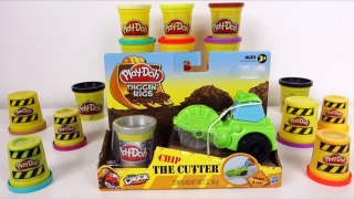 Play Doh Toy Construction Machine Vehicle Chip The Concrete Cement Cutter Playing Diggin