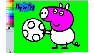 Peppa Pig Pintando George Pig jogando bola