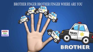 The Finger Family Police Car Family Nursery Rhyme | Car Finger Family Songs for children