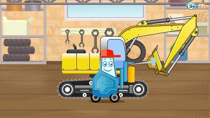Dump Truck and Excavator Cars & Trucks Cartoons for kids Construction Animation