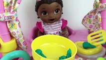 Baby Alive Cook n Care Kitchen with Super Snackin Lily and Glitter Playdoh Broccoli