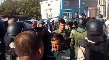 Afghan Sheberghan Turkish School enclosed by the police.