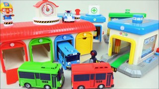 Tayo bus car toys Wash, Garage, Gas station