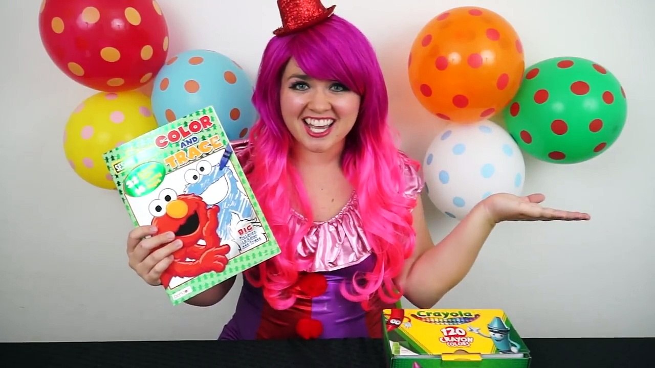 Coloring Elmo Sesame Street Coloring Book Page Crayola Crayons | KiMMi THE CLOWN