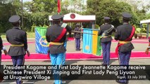 President Kagame and First Lady Jeannette Kagame receive  Chinese President Xi Jinping and First Lady Peng Liyuan  at Urugwiro Village