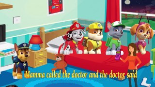 Paw Patrol Five Little Paw Patrol Jumping on the Bed Five Little Monkey Song Nursery Rhyme