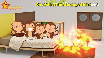 5 chú khỉ nhảy trên giường ~ Five little monkeys jumping on the bed
