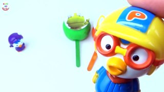 Lollipop Smiley PlayDoh Surprise Eggs Toys Pororo the Little Penguin and Friends Creative