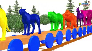Wooden Toy Train Transport Funny Animals Colours to Kids | Learn Colors For Children | Col