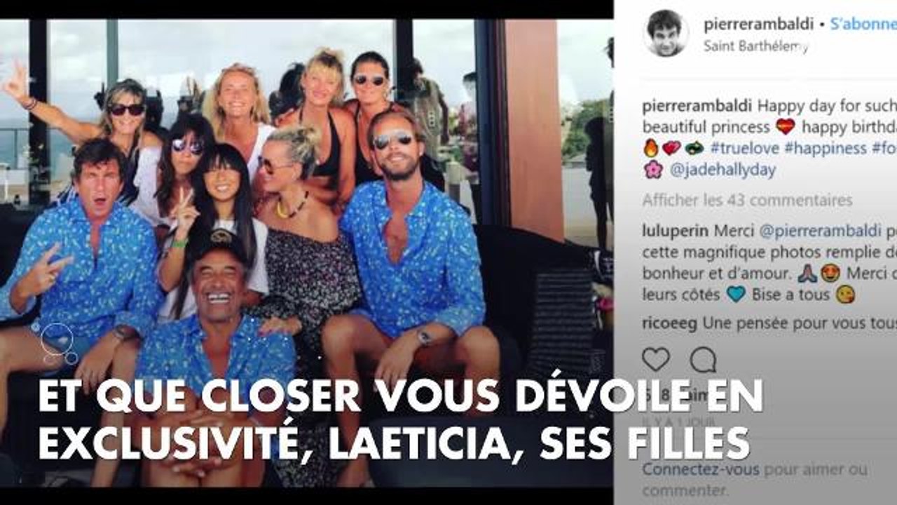 PHOTOS CLOSER. Séquence émotion à Saint-Barth : Laeticia, Jade, Joy et leurs amis se réunissent autour de la tombe de Johnny la nuit