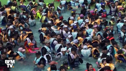 Avec la canicule, cette piscine est prise d'assaut en Corée du Sud