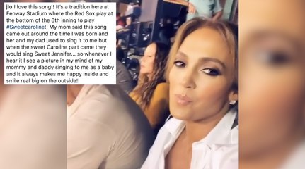 Jennifer Lopez jams out to 'Sweet Caroline' at Fenway Park