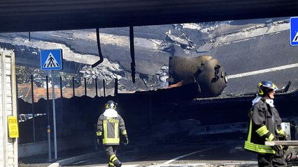 Hatalmas robbanás az olasz sztrádán