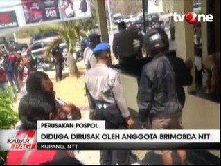 Puluhan Anggota Brimob Merusak Pos Polisi di Kupang