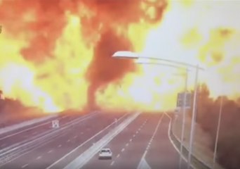 Moment of Bologna Tanker Explosion Seen on Surveillance Footage