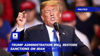 Trump Administration Will Restore Sanctions on Iran