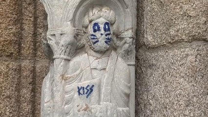 Santiago de Compostela: Weltkulturerbe mit Farbe beschmiert
