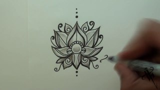 Dibujando una Flor de Loto - Drawing Lotus flower tattoo - Nosfe Ink Tattoo