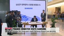 South Korea's finance minister visits Samsung Electronics