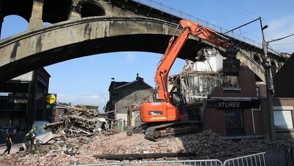 Sclessin rue du viaduc effondrement de maison après incendie