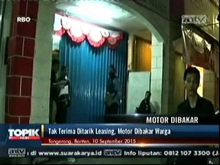 Tak Terima Ditarik Leasing, Motor Dibakar Warga
