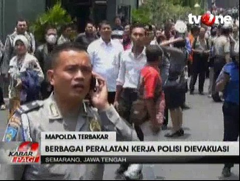 Kebakaran Hebat Landa Kantor Polda Jawa Tengah