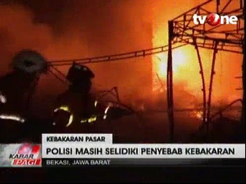 Ratusan Kios Pedagang Pasar Baru Cikarang Hangus Terbakar