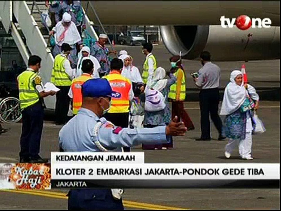 Kloter 2 Embarkasi Jakarta-Pondok Gede Tiba di Tanah Air