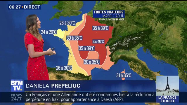 Jusqu'à 40°C en Bourgogne: un mardi encore très chaud mais orageux à l'ouest