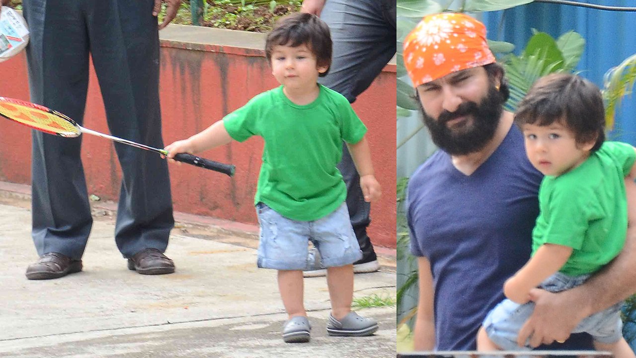 Taimur Ali Khan Playing Badminton With Dad Saif...