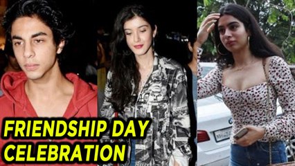 Download Video: Shahrukh Khan's Son Aryan Khan, Khushi Kapoor, Shanaya Kapoor Friendship Day Celebration