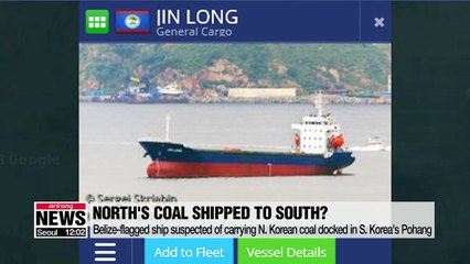 Another Belize-flagged ship suspected of carrying North Korean coal, docked in South Korea's Pohang