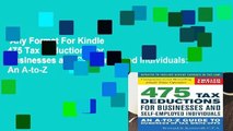 Any Format For Kindle  475 Tax Deductions for Businesses and Self-Employed Individuals: An A-to-Z