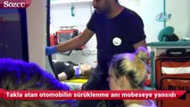 Takla atan otomobilin sürüklenme anı mobeseye yansıdı